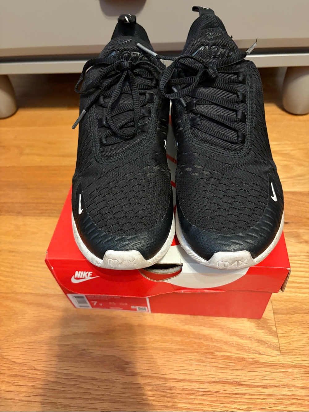 Nike 270 Black  Sneakers with White Accents